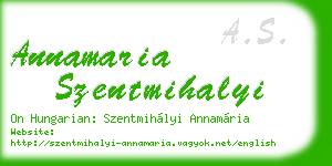 annamaria szentmihalyi business card